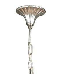 Paola Ceiling Pendant 2 Arm 6 Light E14, Silver Painted with Black Shades & Black Glass Droplets - thumbnail 3