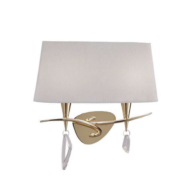 Mara Wall Lamp Switched 2 Light E14, French Gold With Ivory White Shade - image 1