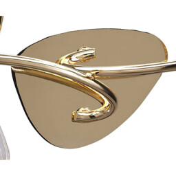Mara Wall Lamp Switched 2 Light E14, French Gold With Ivory White Shade - thumbnail 3