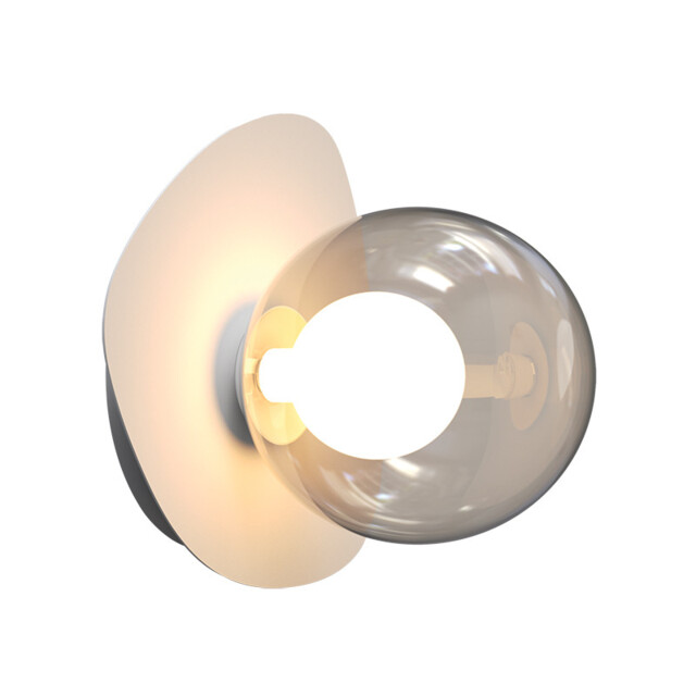 Perivolia 19.5cm Globe Wall Lights Sandy White-Smoked Glass 1xG9 LED - image 1