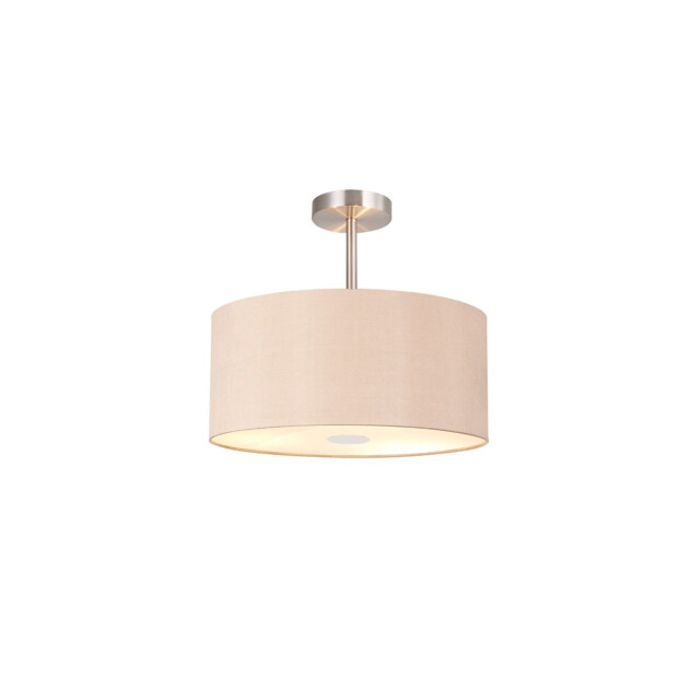 Baymont Polished Chrome E27 Semi Flush With 40cm x 18cm Dual Faux Silk Shade, Antique Gold/Ruby - image 1