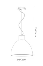 Hof Dome Ceiling Pendant E27, Satin Nickel, Frosted Ribbed Glass Shade - thumbnail 3