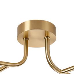 Tivoli Linear Semi Flush Ceiling, 4 Light G9, IP44, Brass Gold/Clear Smooth Round Glass - thumbnail 5
