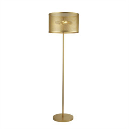 Fishnet 2 Light Floor Lamp Mesh Matt Gold, E27 - thumbnail 1