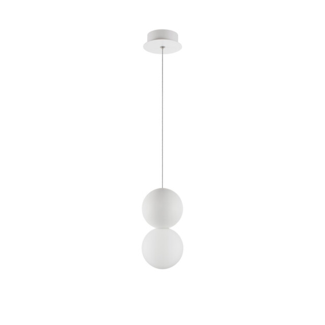 Zero Globe Pendant Ceiling Light White Gypsum Opal Glass, White Aluminium LED G9 - image 1
