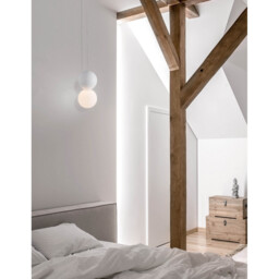 Zero Globe Pendant Ceiling Light White Gypsum Opal Glass, White Aluminium LED G9 - thumbnail 2