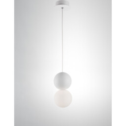 Zero Globe Pendant Ceiling Light White Gypsum Opal Glass, White Aluminium LED G9 - thumbnail 3