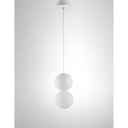 Zero Globe Pendant Ceiling Light White Gypsum Opal Glass, White Aluminium LED G9 - thumbnail 5