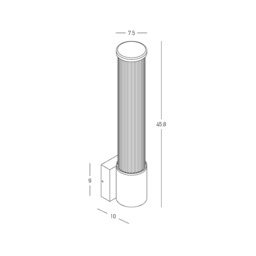 Zambelis Outdoor Modern Wall Lamp Graphite LED 3000K IP54 - thumbnail 5