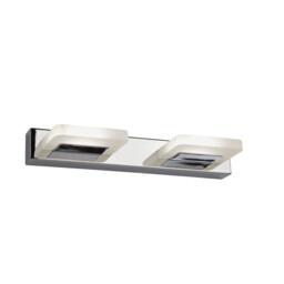 Integrated LED 2 Light Wall Light Chrome, Frosted - thumbnail 1
