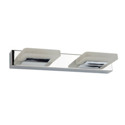 Integrated LED 2 Light Wall Light Chrome, Frosted - thumbnail 2