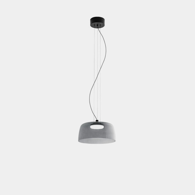 Levels Single Dome 32cm Dome Pendant Ceiling Light Black, Fumé LED 19W CCT 2700-3000-4000K Phase Cut Dimming