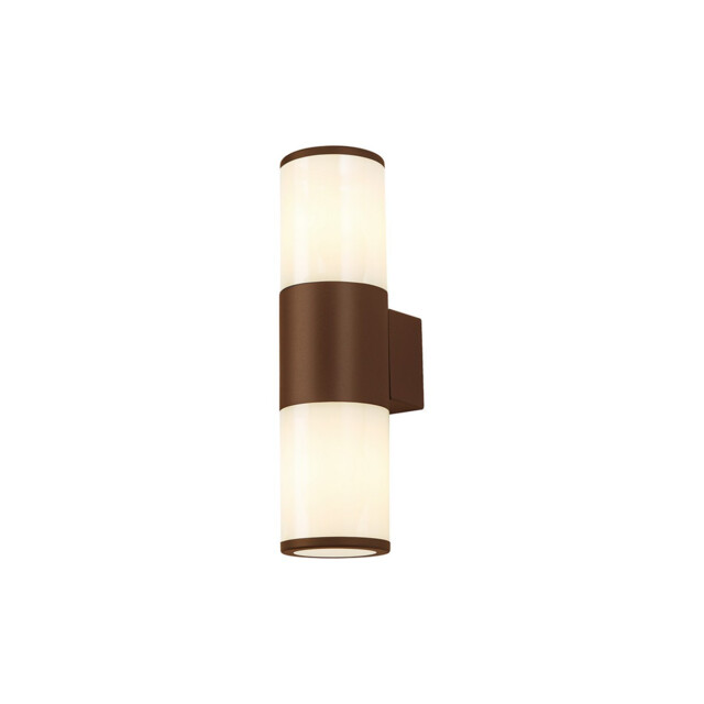 Kirkwood Outdoor Wall Lamp 2 Light E27, IP54, Matt Brown, Opal - image 1