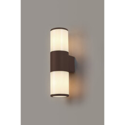 Kirkwood Outdoor Wall Lamp 2 Light E27, IP54, Matt Brown, Opal - thumbnail 3