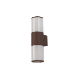 Kirkwood Outdoor Wall Lamp 2 Light E27, IP54, Matt Brown, Opal - thumbnail 5