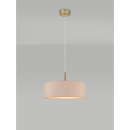 Baymont Antique Brass 5 Light E27 Single Pendant, With 45cm x 15cm Dual Faux Silk Shade, Nude Beige/Moonlight - thumbnail 2