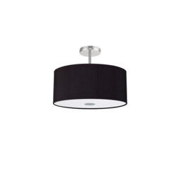 Baymont Polished Chrome 5 Light E27 Drop Flush With 40cm x 18cm Dual Faux Silk Shade, Black/Green Olive - thumbnail 5