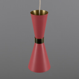 Cairo Coloured Pendant Light, Polished Brass, Antique Pink - thumbnail 5