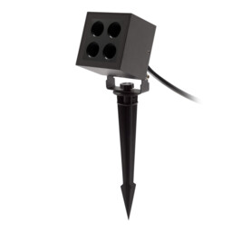 Crest Outdoor Spike Black, Faceted LED 8.2W 3000K IP65 On-Off