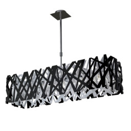 Tokio Rectangular Pendant 5 Light G9 Polished Chrome/Black/White - thumbnail 1