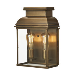 Old Bailey 2 Light Large Outdoor Wall Lantern Brass IP44, E27