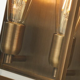 Old Bailey 2 Light Large Outdoor Wall Lantern Brass IP44, E27 - thumbnail 3