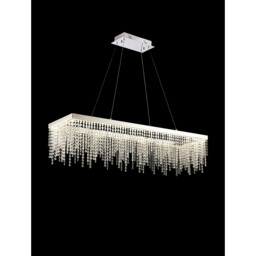 Bano Rectangular Dimmable Pendant 40W LED, 4000K, 4600lm, Polished Chrome / Crystal Chain, 3yrs Warranty - thumbnail 2