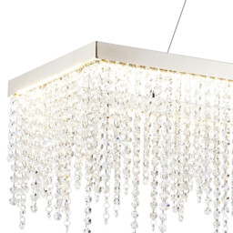 Bano Rectangular Dimmable Pendant 40W LED, 4000K, 4600lm, Polished Chrome / Crystal Chain, 3yrs Warranty - thumbnail 5