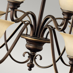 Cello 15 Light Chandelier Antique Bronze, with Glass Shades - thumbnail 5