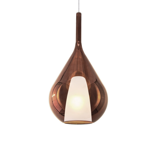Kalique Ill 28cm Teardrop Dome Pendant Ceiling Light Copper 1x E27 - image 1