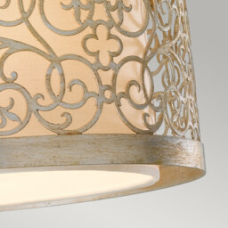 Arabesque 2 Light Flush Ceiling Light Silver Leaf, E27 - thumbnail 3