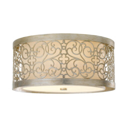 Arabesque 2 Light Flush Ceiling Light Silver Leaf, E27 - thumbnail 1