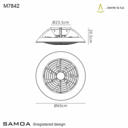 Samoa LED Dimmable Ceiling Light & 35W DC Reversible Fan, White, Remote Control - thumbnail 2