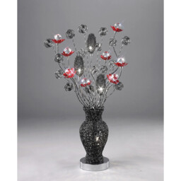 (DH) Nevada Table Lamp 4 Light G4 Black/Red/Crystal, NOT LED/CFL Compatible - thumbnail 2