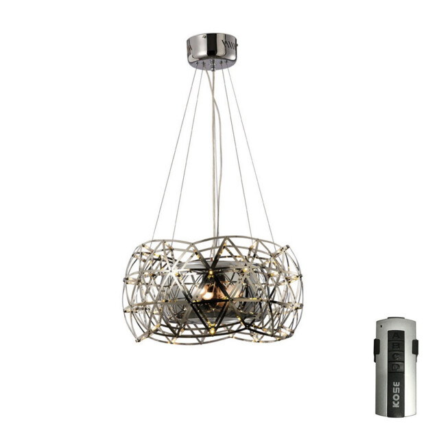 Atria Pendant 2 Light E27 LEDs And Remote Control Stainless Steel - image 1