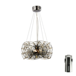 Atria Pendant 2 Light E27 LEDs And Remote Control Stainless Steel