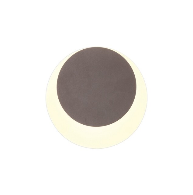 Altona Magnetic Base Wall Lamp, 12W LED 3000K 498lm, 15, 19cm Round Top Offset, Coffee, Acrylic Frosted Diffuser - image 1