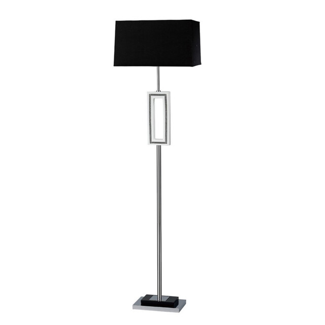(DH) Linea Floor Lamp E27 Black Shade Polished Chrome/Black/Crystal - image 1