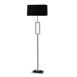 (DH) Linea Floor Lamp E27 Black Shade Polished Chrome/Black/Crystal - thumbnail 1