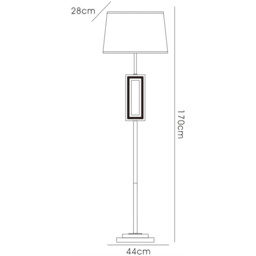 (DH) Linea Floor Lamp E27 Black Shade Polished Chrome/Black/Crystal - thumbnail 3