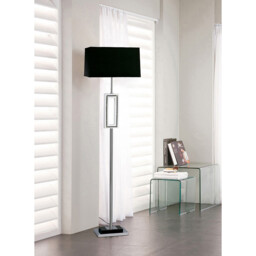 (DH) Linea Floor Lamp E27 Black Shade Polished Chrome/Black/Crystal - thumbnail 2