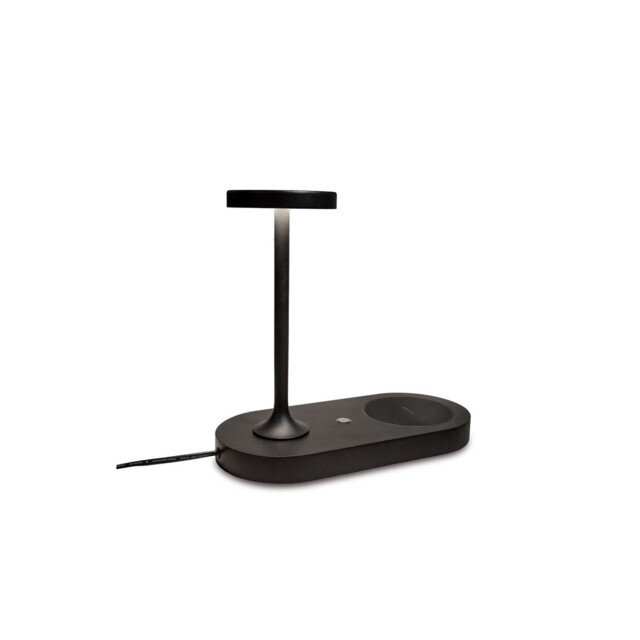 Ceres Table Lamp With Mobile Phone Induction Charger & USB Charger, 6W LED, 3000K, 450lm, Black, 3yrs Warranty - image 1