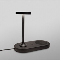 Ceres Table Lamp With Mobile Phone Induction Charger & USB Charger, 6W LED, 3000K, 450lm, Black, 3yrs Warranty - thumbnail 2