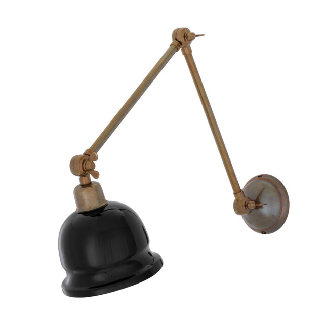 Nico Poster Light, Antique Brass, Black Shade