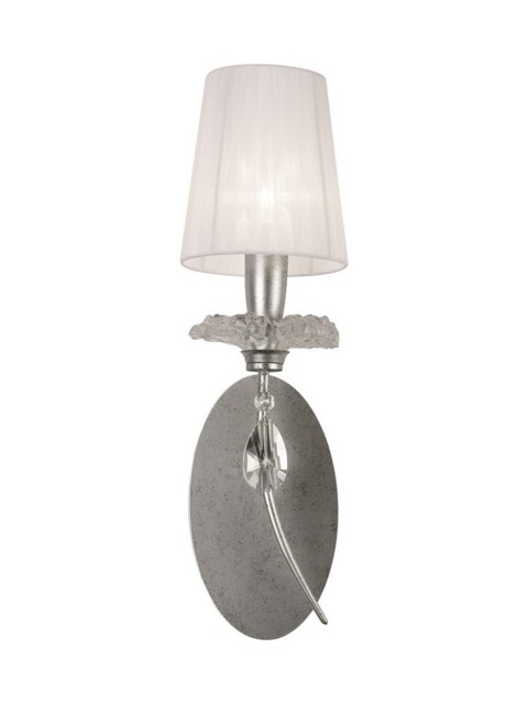 Sophie Wall Light, 1 x E14 (Max 20W), Silver Painting, White Shade - image 1