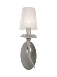 Sophie Wall Light, 1 x E14 (Max 20W), Silver Painting, White Shade - thumbnail 1