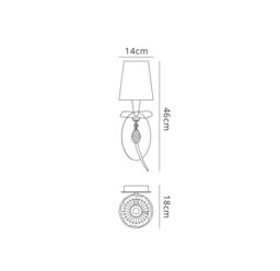 Sophie Wall Light, 1 x E14 (Max 20W), Silver Painting, White Shade - thumbnail 2
