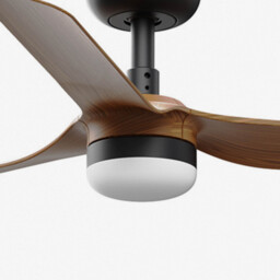 Mini Punt 90cm Smart LED Ceiling Fan Black, Dark Wood Blades - thumbnail 3