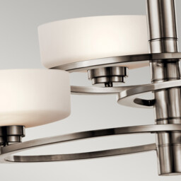Aleeka Multi Arm Chandelier 3 Light Classic Pewter Finish, G9 - thumbnail 3