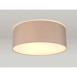Baymont White 3 Light E27 Universal Flush Ceiling Fixture With 60cm x 22cm Faux Silk Shade, Grey/White Laminate - thumbnail 2